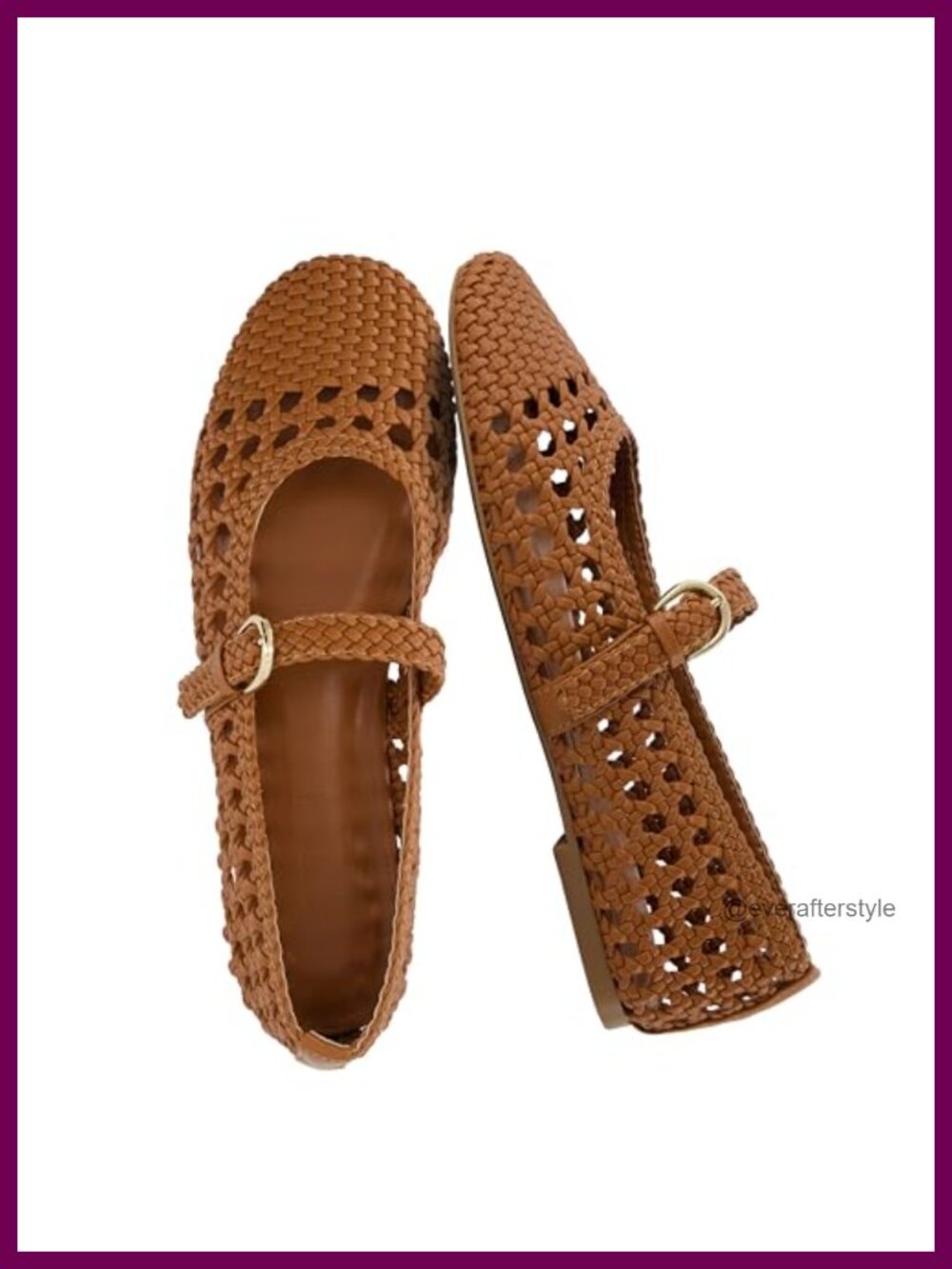 Woven Mary Jane Ballet Flats with Adjustable Strap Comfortable Women's Shoes